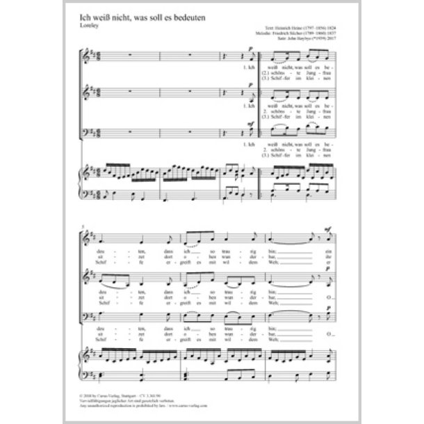 Ich Wei&szlig; Nicht, Was Soll Es Bedeuten : D Major