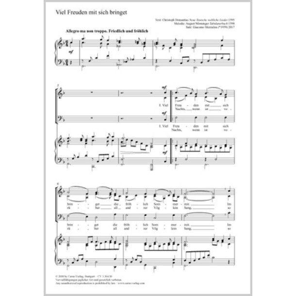 Viel Freuden Mit Sich Bringet : F Major