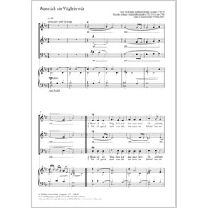 Wenn Ich Ein Vöglein Wär : D Major