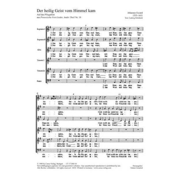 Eccard: Preu&szlig;ische Festlieder II