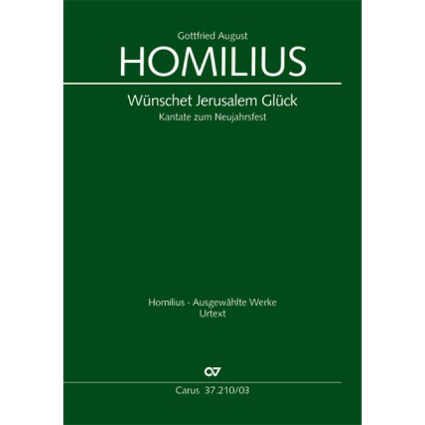 W&uuml;nschet Jerusalem Gl&uuml;ck : Kantate zum Neujahrsfest