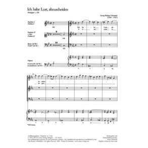 Ich habe Lust, abzuscheiden : Eingangschor aus der Kantate zu Mariae Reinigung