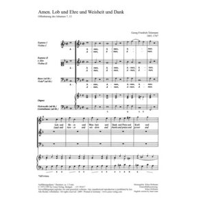 Amen. Lob und Ehre und Weisheit und Dank : Eingangschor aus der Kantate zum Sonntag nach Weihnachten