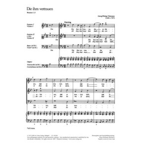 Die ihm vertrauen TVWV 1:348/1 : Eingangschor aus der Kantate zum 3. Advent