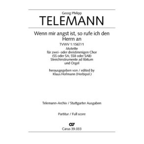 Wenn mir angst ist, so rufe ich den Herrn an : Eingangschor aus der Kantate zum 4. Sonntag nach Epiphanias