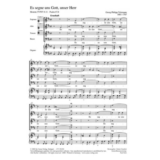 Es segne uns Gott, unser Herr : h-Moll