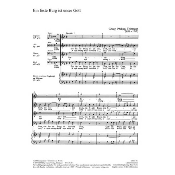 Ein feste Burg ist unser Gott TVWV 8:7 : Motette
