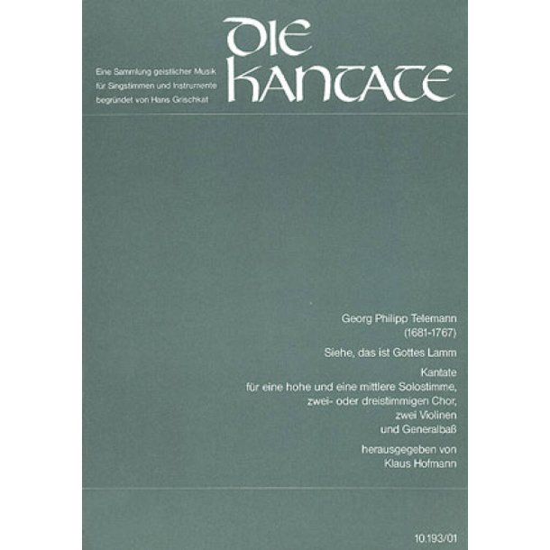 Siehe, das ist Gottes Lamm [I] : Kantate zum Sonntag Palmarum
