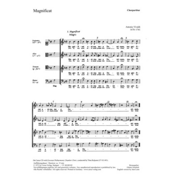 Magnificat In G Minor RV 610