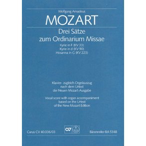 Mozart: Drei Sätze zum Ordinarium Missae