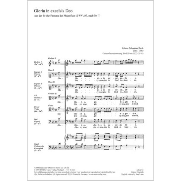 Gloria in excelsis Deo : aus: Magnificat