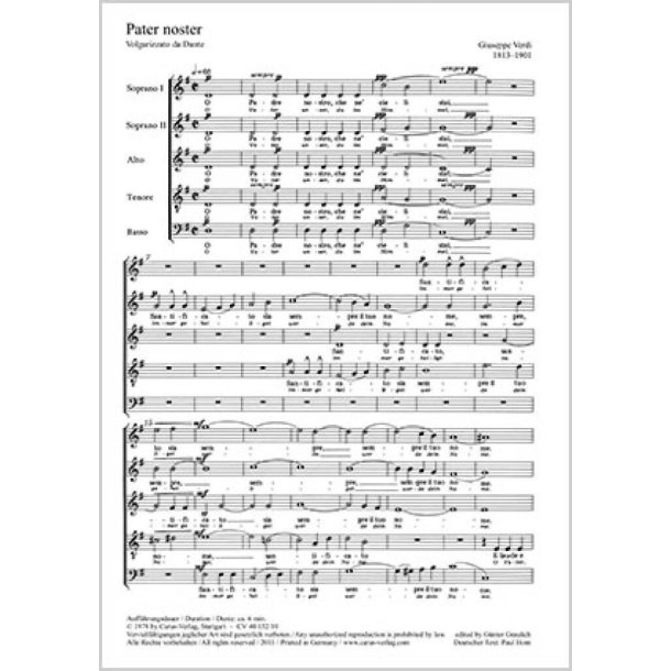 Pater noster [O Vater unser im Himmel] : Volgarizzato da Dante