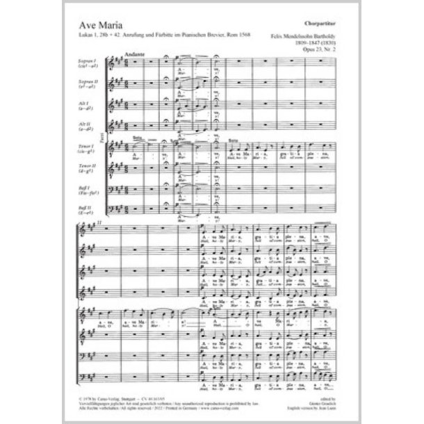 Ave Maria : aus: Drei Kirchenmusiken