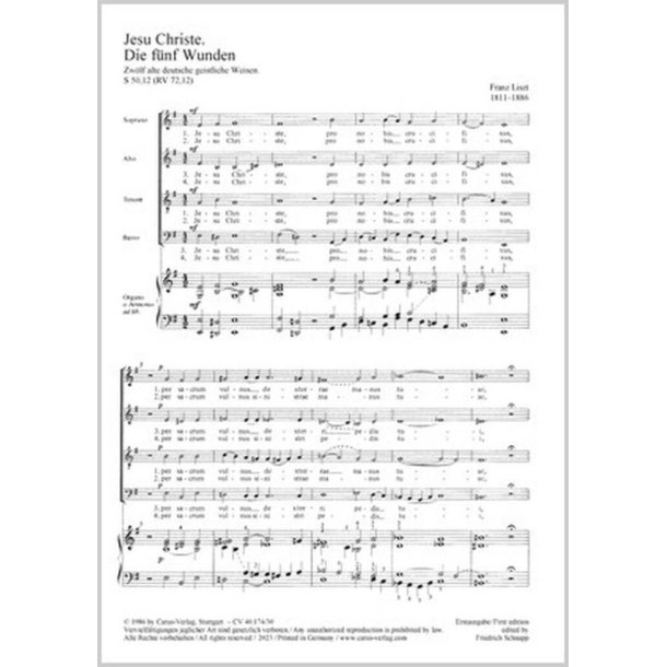 Jesu Christe : Die f&uuml;nf Wunden