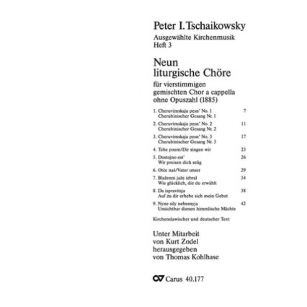 Tschaikowsky: Neun liturgische Ch&ouml;re
