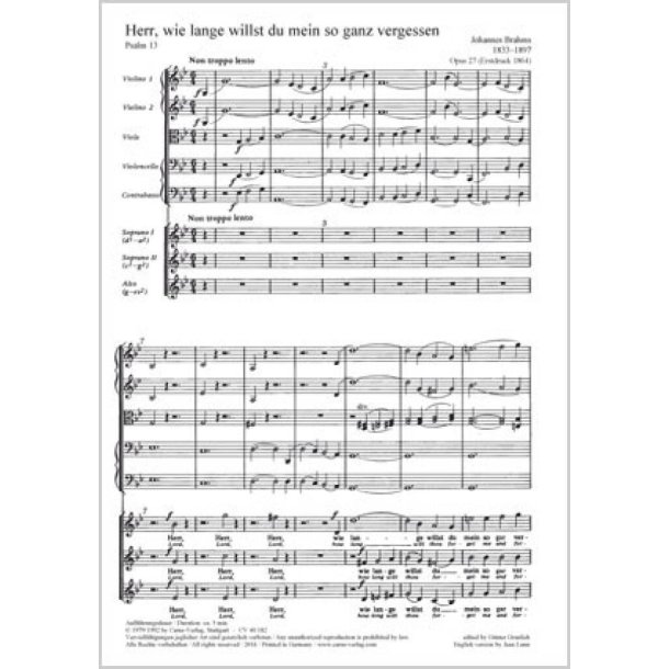 Der 13. Psalm : Herr, wie lange willst du mein so gar vergessen