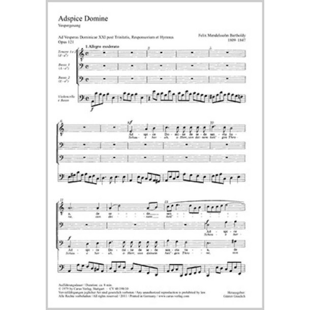 Adspice Domine : Vespergesang