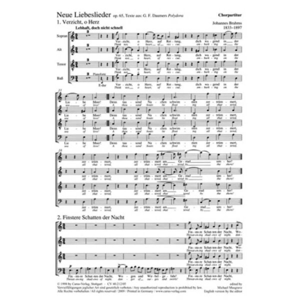 Brahms: Neue Liebeslieder-Walzer op. 65