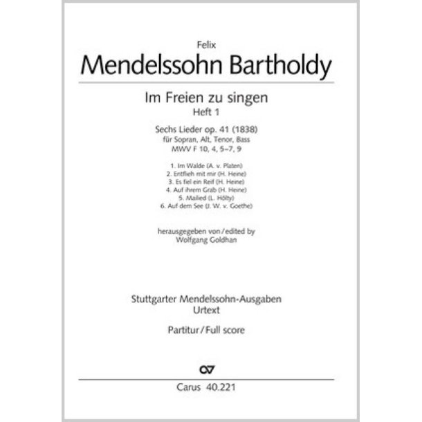 Mendelssohn: Im Freien zu singen [Heft 1]