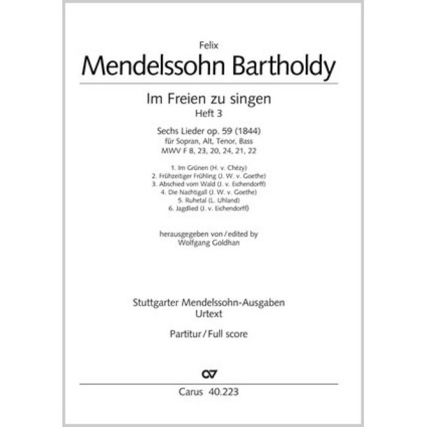 Mendelssohn: Im Freien zu singen [Heft 3]