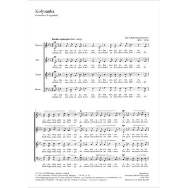 Kolysanca : Polnisches Wiegenlied