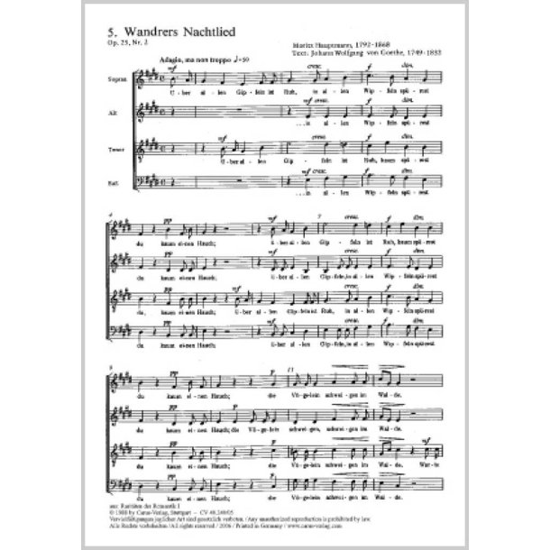 Wandrers Nachtlied : E-Dur