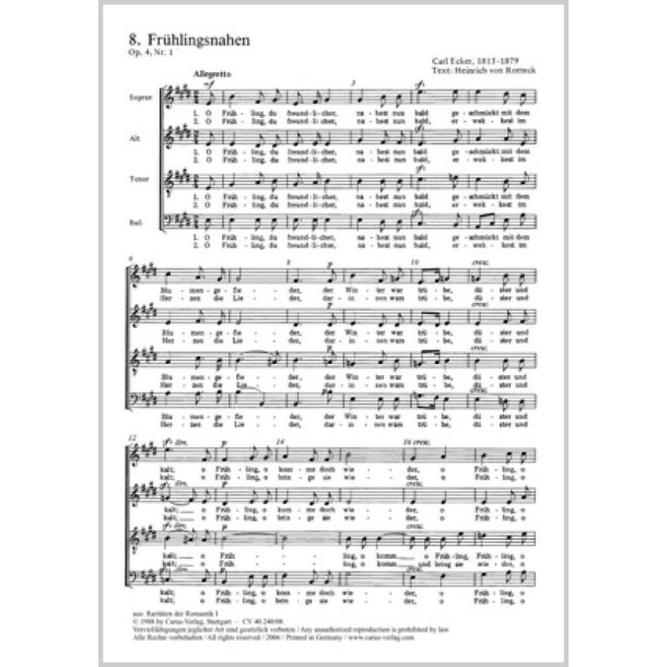 Fr&uuml;hlingsnahen : E-Dur
