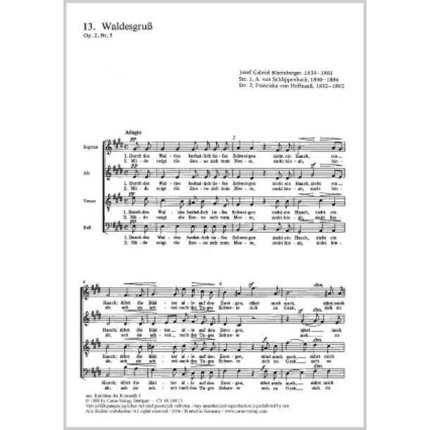 Waldesgru&szlig; : aus: F&uuml;nf Lieder und Ges&auml;nge