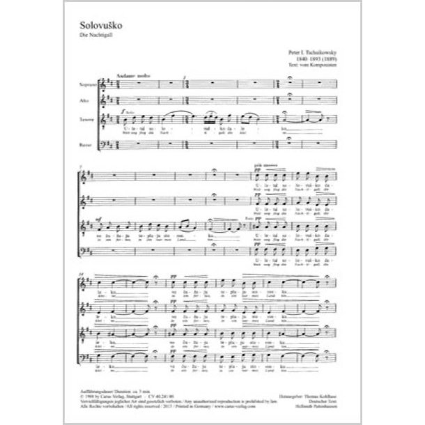 Solovu'ko [Die Nachtigall] : D-Dur