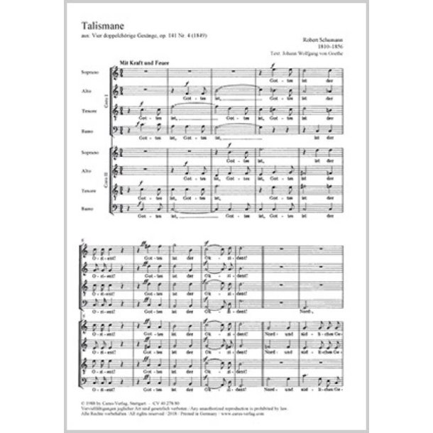 Talismane : aus: Vier doppelch&ouml;rige Ges&auml;nge