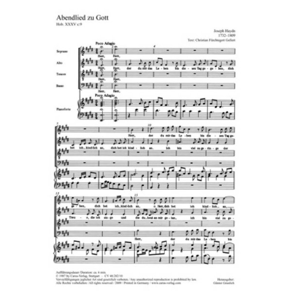 Abendlied zu Gott : E-Dur