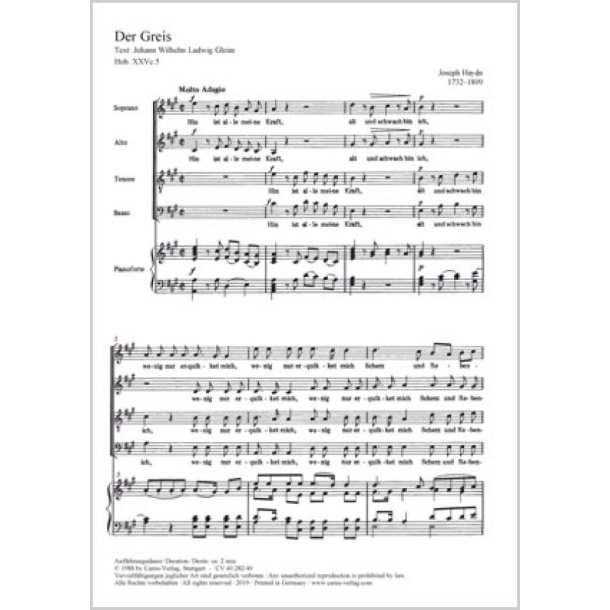 Der Greis : A-Dur