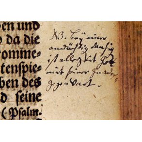 Eintrag in die Calov-Bibel