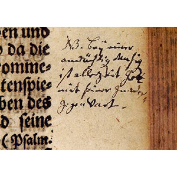 Eintrag in die Calov-Bibel