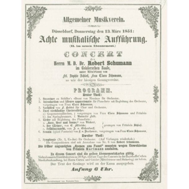 Programmzettel von 1851