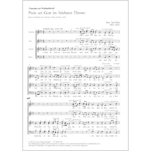 Vier Weihnachtschors&auml;tze von Thiel und Woyrsch