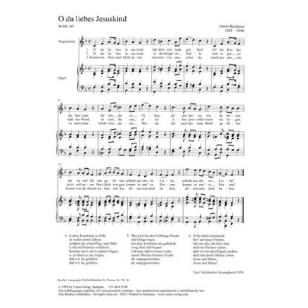Bruckner: O du liebes Jesukind
