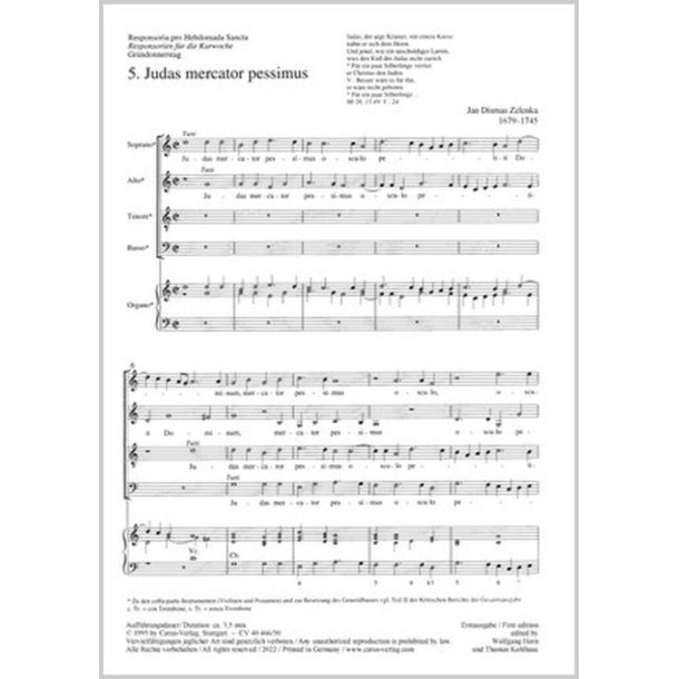 Judas mercator : aus: Responsoria pro hebdomada sancta