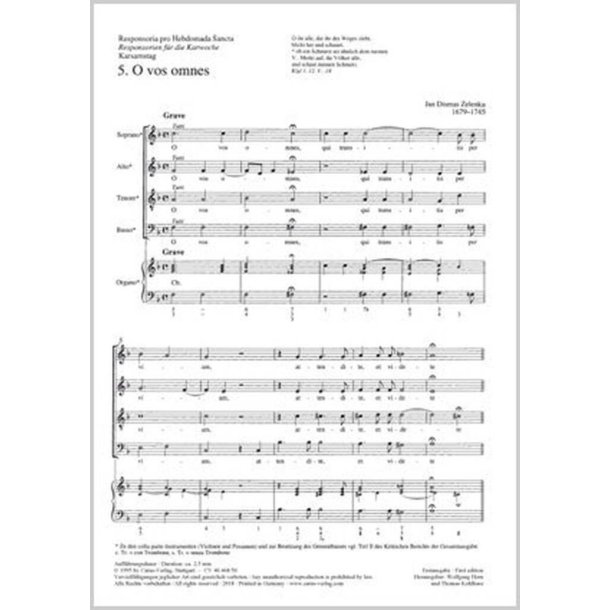 O vos omnes : aus: Responsoria pro hebdomada sancta