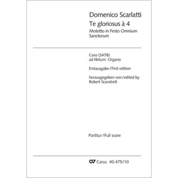 Te gloriosus : Motetto in Festo Omnium Sanctorium