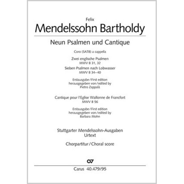 Mendelssohn: Neun Psalmen und das Cantique