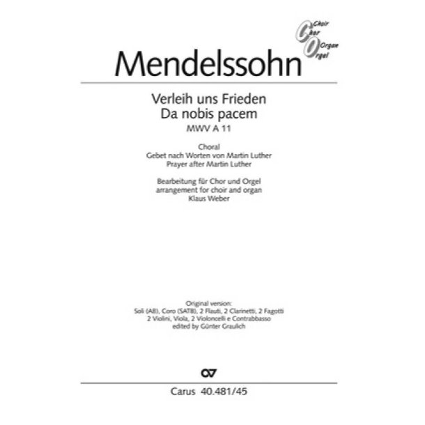 Verleih uns Frieden gn&auml;diglich : Choralkantate