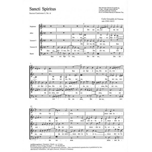 Gesualdo: Sancti Spiritus- O vos omnes