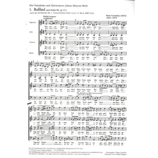 Cornelius: Drei Psalmlieder