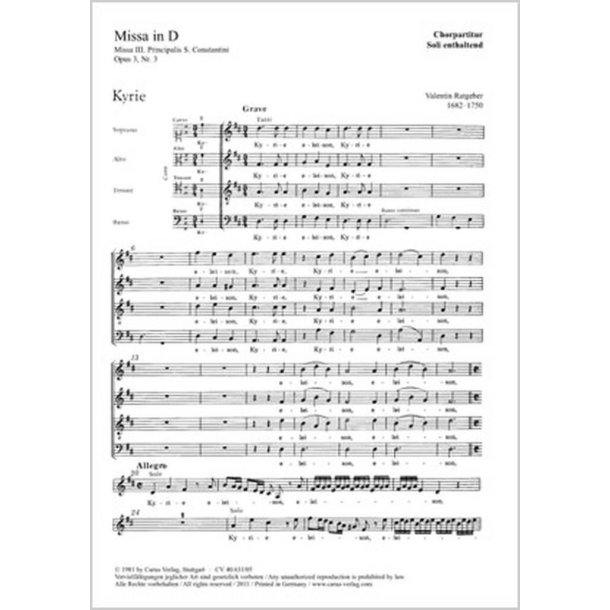 Missa in D : D-Dur