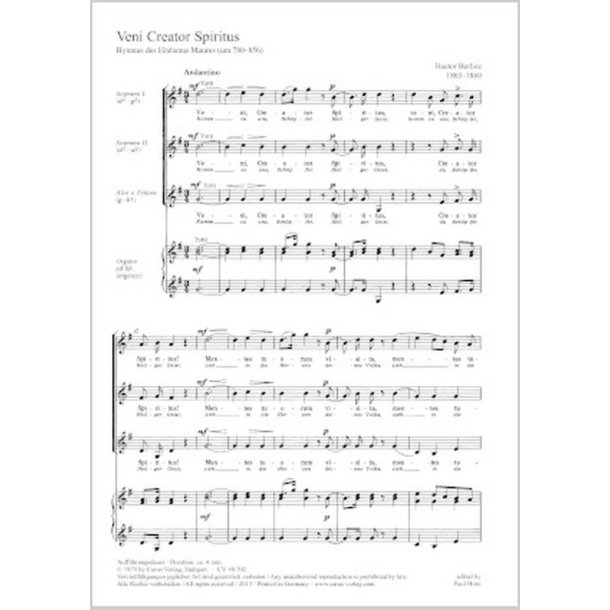 Berlioz: Veni Creator Spiritus- Brahms: Benedictus