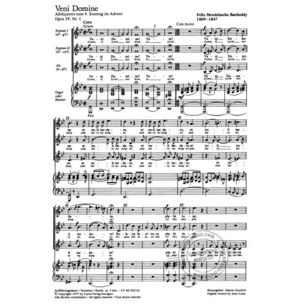 Veni Domine : Aus: Drei Motetten