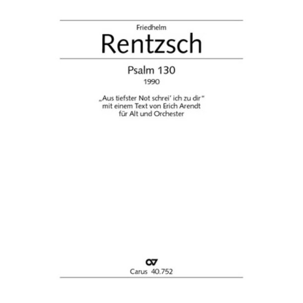 Psalm 130 f&uuml;r Alt und Orchester : Aus tiefer Not