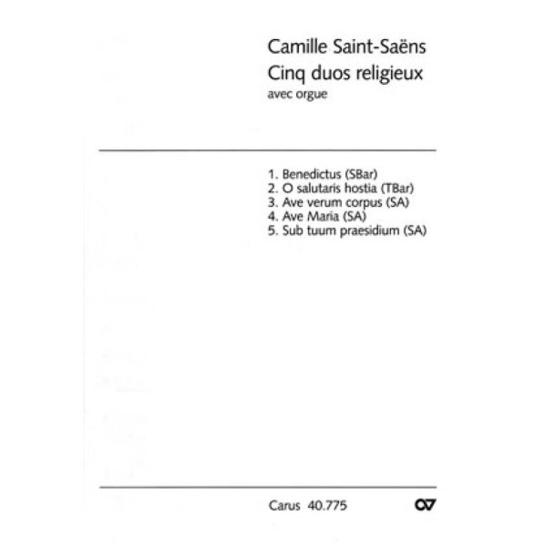 F&uuml;nf Duette mit Orgel