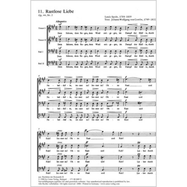 Rastlose Liebe : A-Dur